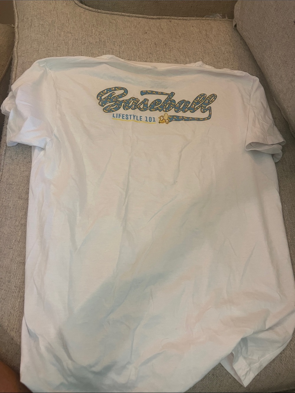 Men's White Short-Sleeve Graphic Tee - Baseball Lifestyle 101